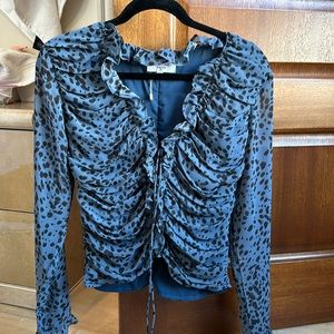 Cistar New York blue leopard blouse